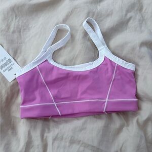 ALO Pink and White Sports Bra